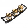 Centrepiece Iron Votive Candle Holder - 3 Cup Ledge Centrepiece Iron Votive Candle Holder - 3 Cup Ledge
